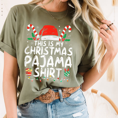 Funny Christmas Pajama Shirt for Men and Women Comfortable Xmas PJs T-Shirt Holiday Gift - 9