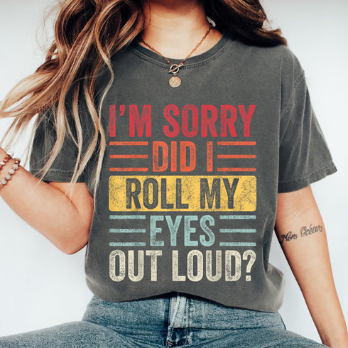 Funny Vintage Graphic T-Shirt with Eye Roll Sarcastic Saying, Retro Humor Tee for Adults - 2