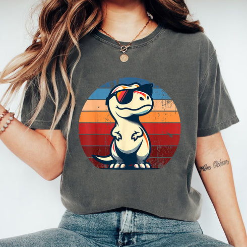Funny Dinosaur T Rex Retro Graphic Tee Shirt for Men and Women Novelty Gift Apparel - 7