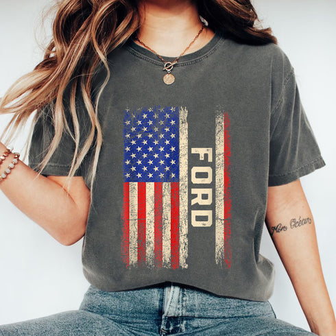 Ford Last Name American Flag T-Shirt Patriotic Family Reunion Gift Mens Womens Tee - 8