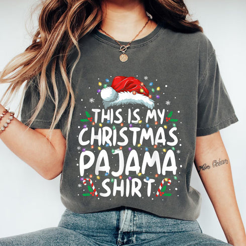 Funny Christmas Pajama Shirt for Men and Women Comfy Holiday Xmas PJs T Shirt Gift - 9