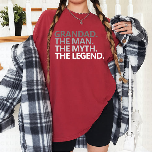 GRANDAD THE MAN MYTH LEGEND Fathers Day Gift T Shirt for Grandpa Papa Dad Grandfather - 8
