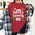 Funny Christmas Santa Naughty Ho Pajama T-Shirt Black Unisex Adult Cotton Polyester Small - 9