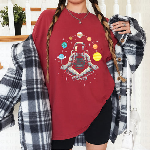 Meditating Astronaut Galaxy Spaceman Cosmos T-Shirt for Space Lovers and Astronomy Fans - 8