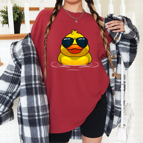 Cool Duck Sunglasses T-Shirt for Men and Women Fun Rubber Duck Lover Gift Graphic Tee - 6