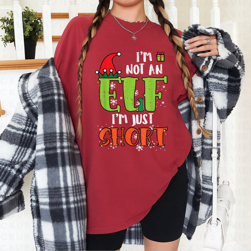 Im Not An Elf Just Short Funny Christmas T-Shirt for Men and Women Holiday Gift Idea - 8