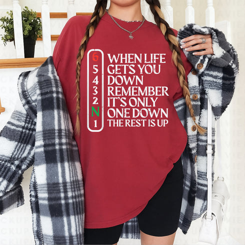 Biker When Life Gets You Down Motorcycle T-Shirt Gift for Men and Women Riders - 4