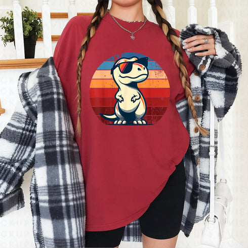 Funny Dinosaur T Rex Retro Graphic Tee Shirt for Men and Women Novelty Gift Apparel - 3