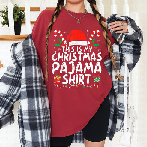Funny Christmas Pajama Shirt for Men and Women Comfortable Xmas PJs T-Shirt Holiday Gift - 8