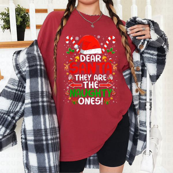 Dear Santa They Are The Naughty Ones Funny Christmas T Shirt Holiday Gift for Men and Wome - 2